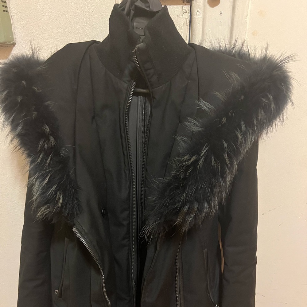 Mackage Adali Down Jacket with blue fox fur